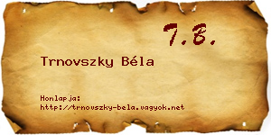 Trnovszky Béla névjegykártya